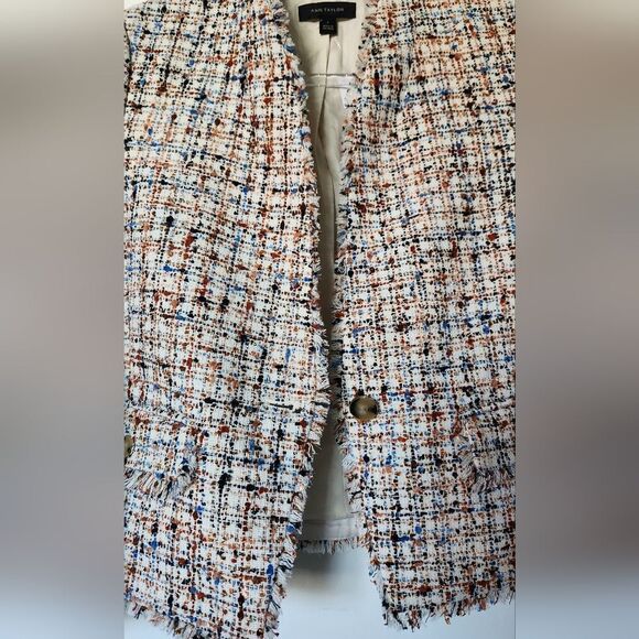 Ann Taylor Multicolor Flannel Tweed Jacket Size 4 - Picture 8 of 11
